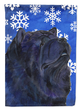 Chow Chow Winter Snowflakes Holiday Flag Canvas House Size