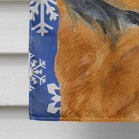 Chow Chow Winter Snowflakes Holiday Flag Canvas House Size