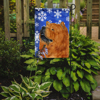 Chow Chow Winter Snowflakes Holiday Flag Garden Size