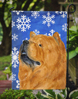 Chow Chow Winter Snowflakes Holiday Flag Garden Size