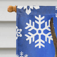 Boxer Winter Snowflakes Holiday Flag Canvas House Size