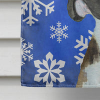 Boxer Winter Snowflakes Holiday Flag Canvas House Size