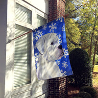 Boxer Winter Snowflakes Holiday Flag Canvas House Size