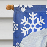 Boxer Winter Snowflakes Holiday Flag Canvas House Size