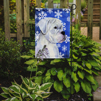 Boxer Winter Snowflakes Holiday Flag Garden Size