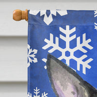 Chihuahua Winter Snowflakes Holiday Flag Canvas House Size