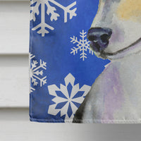 Chihuahua Winter Snowflakes Holiday Flag Canvas House Size