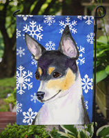 Chihuahua Winter Snowflakes Holiday Flag Garden Size