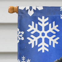 Akita Winter Snowflakes Holiday Flag Canvas House Size