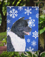 Akita Winter Snowflakes Holiday Flag Garden Size