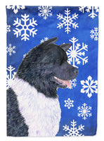 Akita Winter Snowflakes Holiday Flag Garden Size