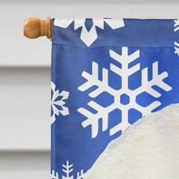 Bichon Frise Winter Snowflakes Holiday Flag Canvas House Size