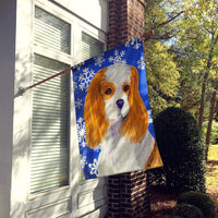 Cavalier Spaniel Winter Snowflakes Holiday Flag Canvas House Size