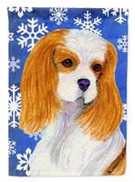 Cavalier Spaniel Winter Snowflakes Holiday Flag Canvas House Size