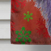 Skye Terrier Red Green Snowflake Holiday Christmas Flag Canvas House Size