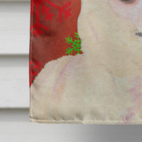 Chihuahua Red and Green Snowflakes Holiday Christmas Flag Canvas House Size