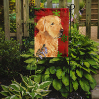 Golden Retriever Red Green Snowflake Holiday Christmas Flag Garden Size