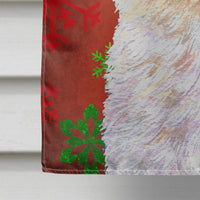 Maltese Red and Green Snowflakes Holiday Christmas Flag Canvas House Size