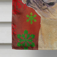 French Bulldog Red Green Snowflake Holiday Christmas Flag Canvas House Size