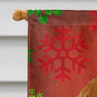 Dachshund Red Green Snowflake Holiday Christmas Flag Canvas House Size