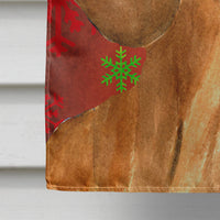 Dachshund Red Green Snowflake Holiday Christmas Flag Canvas House Size