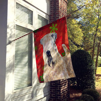 Wheaten Terrier Soft Coated Red Snowflakes Holiday Christmas Flag  House Size