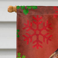 Brussels Griffon Red Green Snowflakes Holiday Christmas Flag Canvas House Size