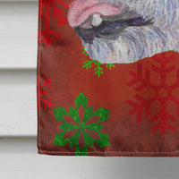 Jack Russell Terrier Red Snowflakes Holiday Christmas Flag Canvas House Size