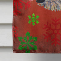 Irish Wolfhound Red Green Snowflakes Holiday Christmas Flag Canvas House Size