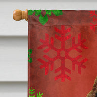 Springer Spaniel Red Green Snowflakes Holiday Christmas Flag Canvas House Size