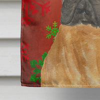 Bullmastiff Red and Green Snowflakes Holiday Christmas Flag Canvas House Size