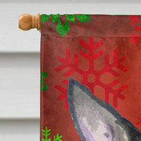 Chihuahua Red and Green Snowflakes Holiday Christmas Flag Canvas House Size