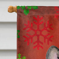 French Bulldog Red Green Snowflake Holiday Christmas Flag Canvas House Size