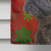 French Bulldog Red Green Snowflake Holiday Christmas Flag Canvas House Size