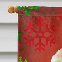 Cocker Spaniel Red  Green Snowflakes Holiday Christmas Flag Canvas House Size