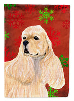 Cocker Spaniel Red  Green Snowflakes Holiday Christmas Flag Canvas House Size