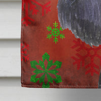 Schnauzer Red and Green Snowflakes Holiday Christmas Flag Canvas House Size