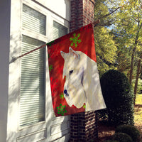 Scottish Terrier Red  Green Snowflakes Holiday Christmas Flag Canvas House Size