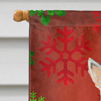 Scottish Terrier Red  Green Snowflakes Holiday Christmas Flag Canvas House Size