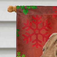 Chesapeake Bay Retriever Snowflakes Holiday Christmas Flag Canvas House Size