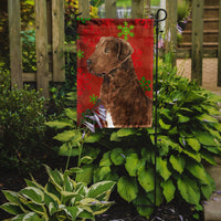 Chesapeake Bay Retriever Red Snowflakes Holiday Christmas Flag Garden Size