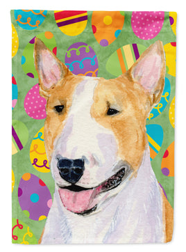 Bull Terrier Easter Eggtravaganza Flag Canvas House Size