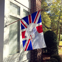 Bedlington Terrier with English Union Jack British Flag Flag Canvas House Size SS4925CHF