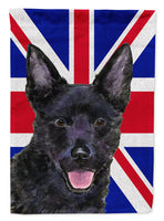 Australian Kelpie with English Union Jack British Flag Flag Canvas House Size SS4940CHF