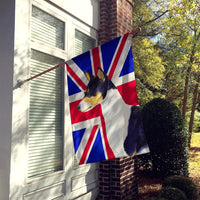 Basenji with English Union Jack British Flag Flag Canvas House Size SS4956CHF