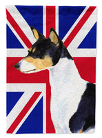 Basenji with English Union Jack British Flag Flag Canvas House Size SS4956CHF