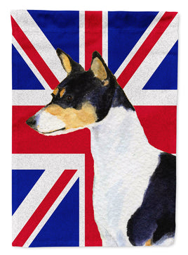 Basenji with English Union Jack British Flag Flag Garden Size SS4956GF