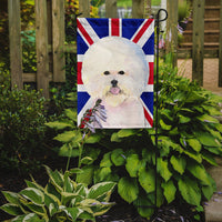 Bichon Frise with English Union Jack British Flag Flag Garden Size SS4968GF