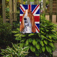 Basset Hound with English Union Jack British Flag Flag Garden Size SS4970GF