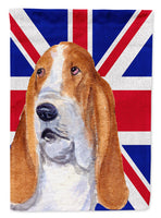 Basset Hound with English Union Jack British Flag Flag Garden Size SS4970GF